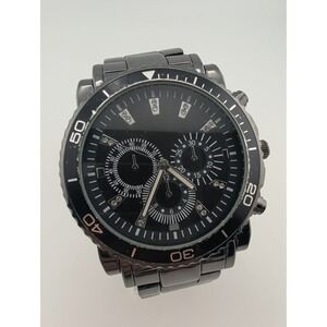 Accutime Men's Watch 48mm Case Black 7.5" Band- New Battery